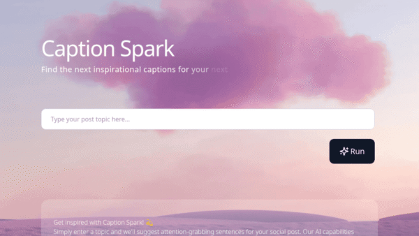 Caption Spark interface preview