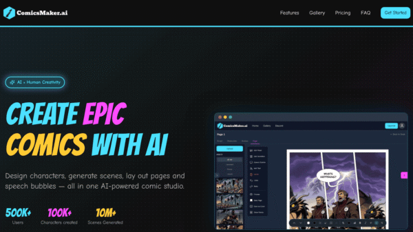 ComicsMaker.ai interface preview