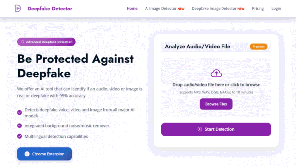 Deepfake Detector interface preview