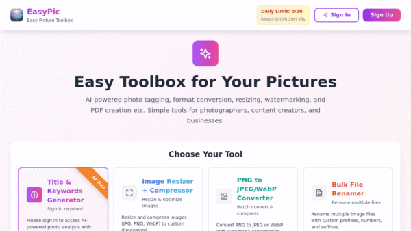 EasyPic interface preview