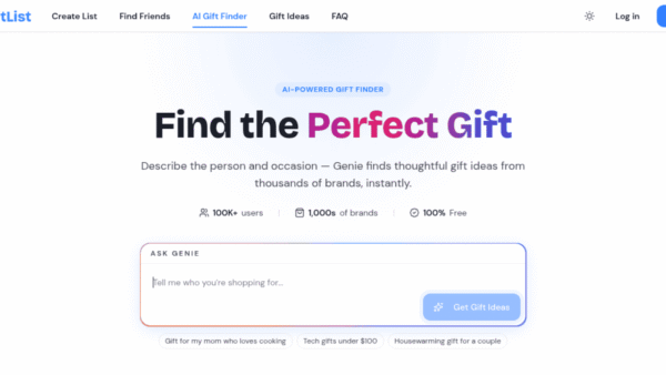 GiftList Genie interface preview