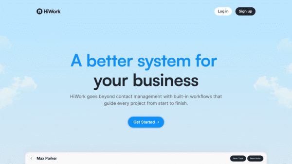 HiWork interface preview
