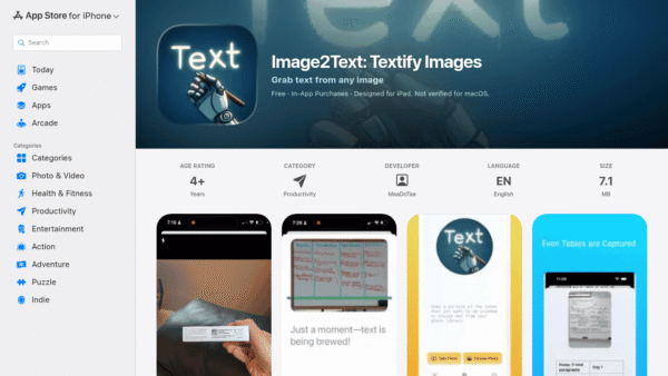 Image2Text: Textify Images interface preview