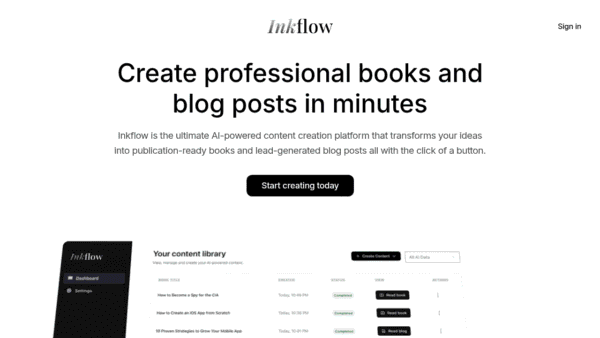 Inkflow interface preview