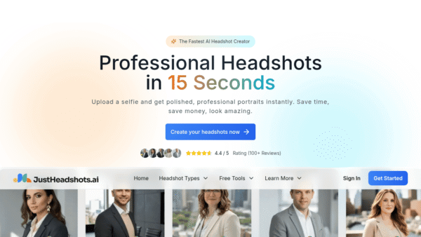 JustHeadshots.ai interface preview