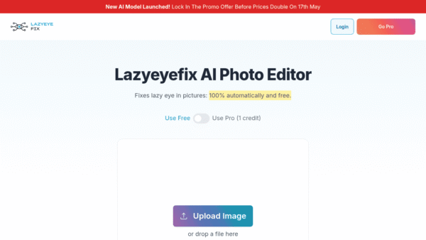 Lazyeyefix AI Photo Editor interface preview