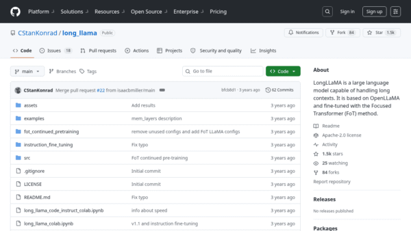 LongLLaMA interface preview