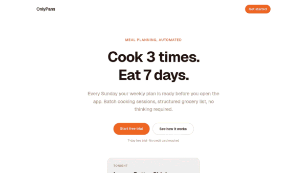 OnlyPans interface preview