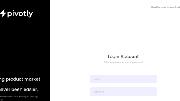 Pivotly interface preview