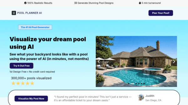 Pool Planner AI interface preview