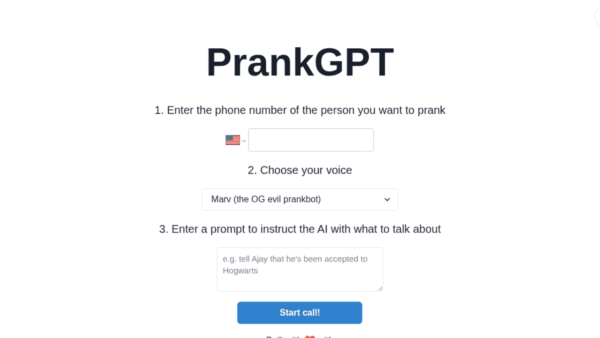 PrankGPT interface preview