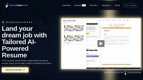 ResumeFromSpace interface preview
