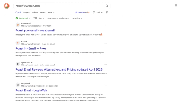 Roast Email interface preview