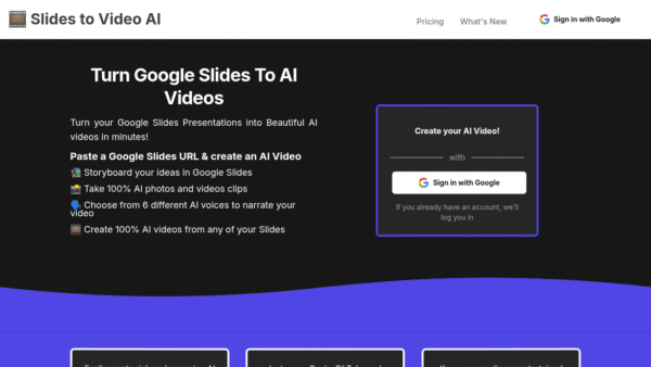 Slides to Video AI interface preview