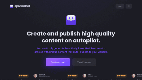 Spreadbot interface preview