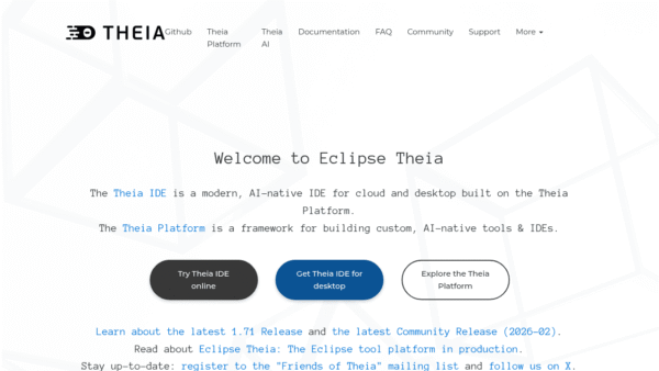 Theia IDE interface preview