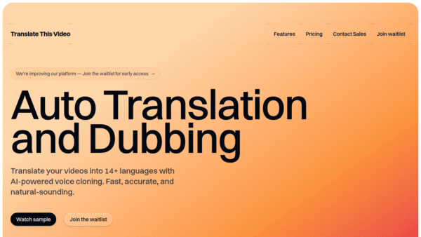 Translate This Video interface preview