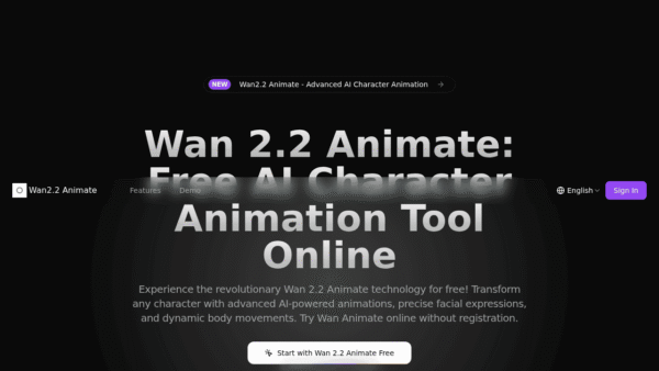 Wan 2.2 Animate interface preview