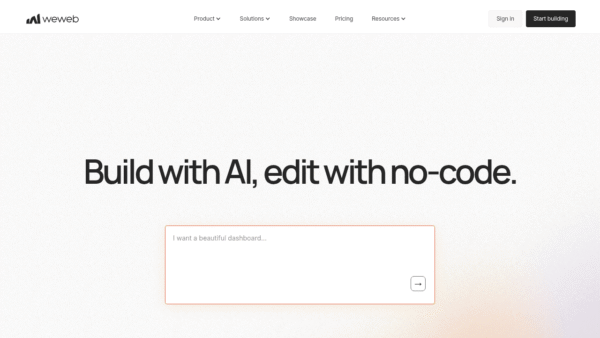 WeWeb interface preview