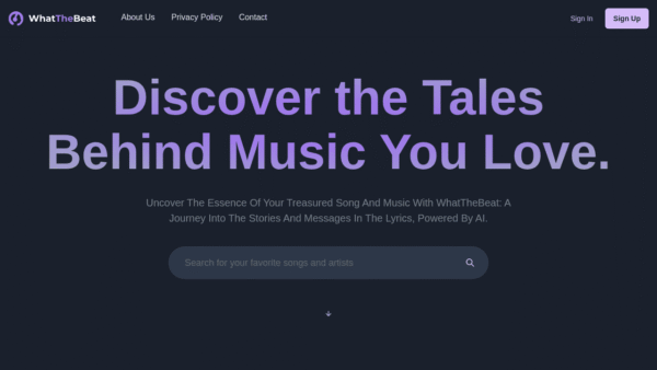 WhatTheBeat interface preview