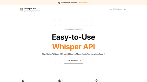Whisper API interface preview