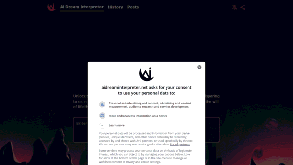 AI Dream Interpreter interface preview