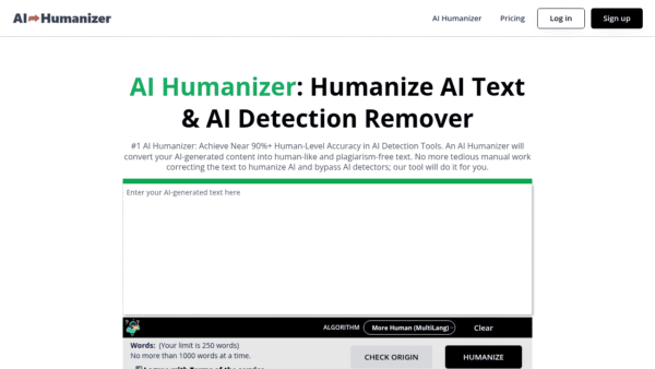 AI Humanizer interface preview