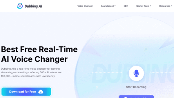 Dubbing AI interface preview