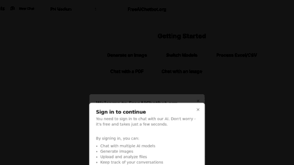 FreeAIChatbot.org interface preview