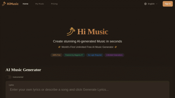 HiMusic interface preview