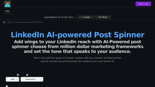 LinkedIn AI-powered Post Spinner interface preview