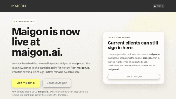 Maigon interface preview