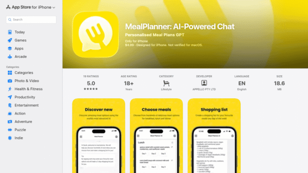 MealPlanner: AI-Powered Chat interface preview