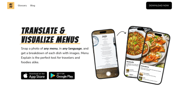 Menu Explain interface preview