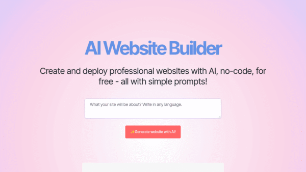 Mobirise AI Website Builder interface preview