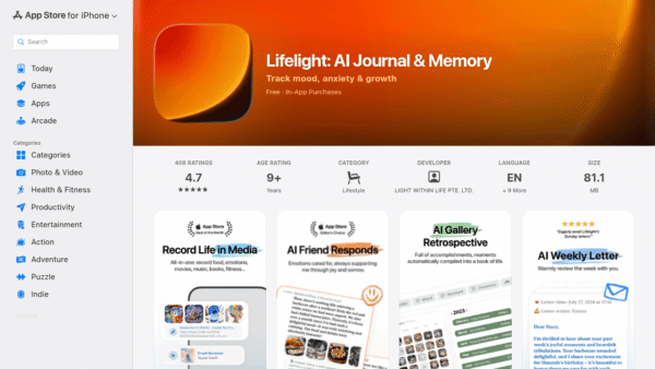 Moolight – Smart Diary interface preview