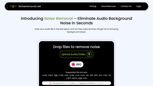 Noiseremoval.net interface preview