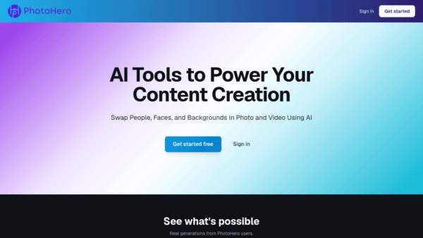 PhotoHero interface preview