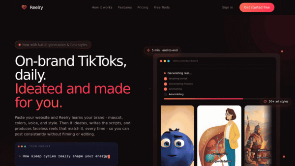 Reelry interface preview