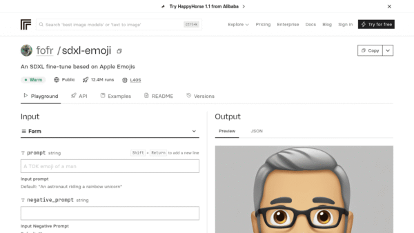 SDXL Emoji interface preview