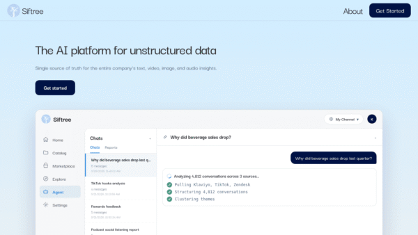 Siftree interface preview