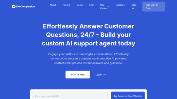 SiteCompanion interface preview