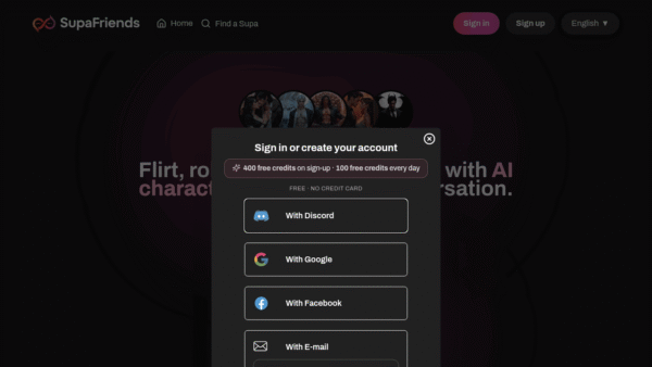 SupaFriends interface preview