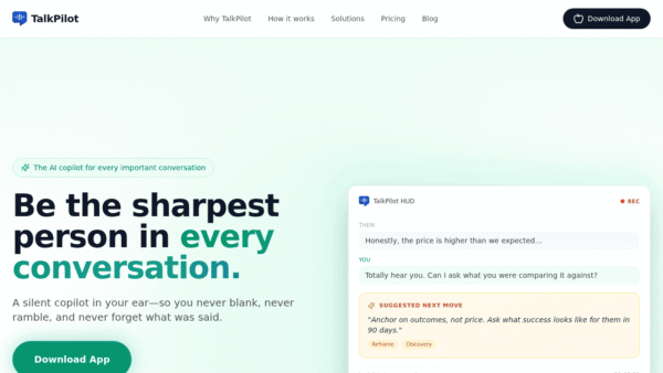 TalkPilot interface preview