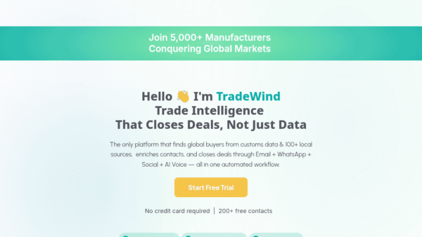 TradeWind AI interface preview