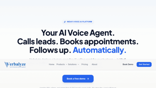 Verbal yze Voice Agents interface preview