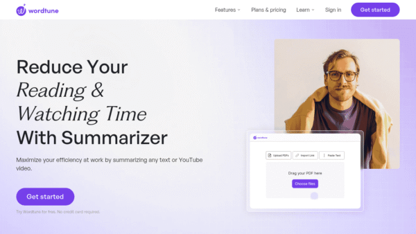 Wordtune Summarizer interface preview