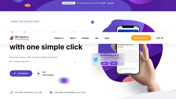 WriteBot interface preview