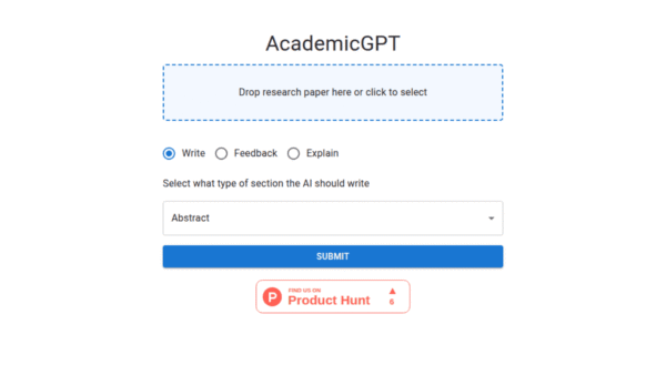 AcademicGPT interface preview