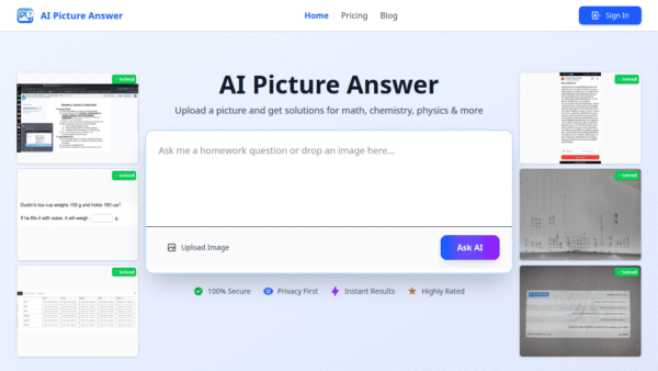 AI Picture Answer interface preview